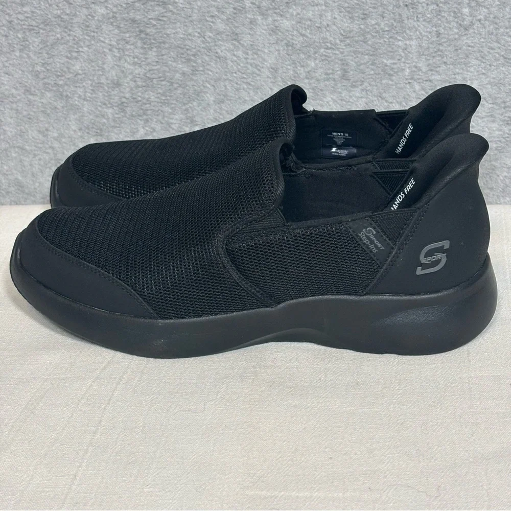 Skechers S Sport Presley Hands Free Step-Ins Slip-On Sneakers-Black-Men Size 10